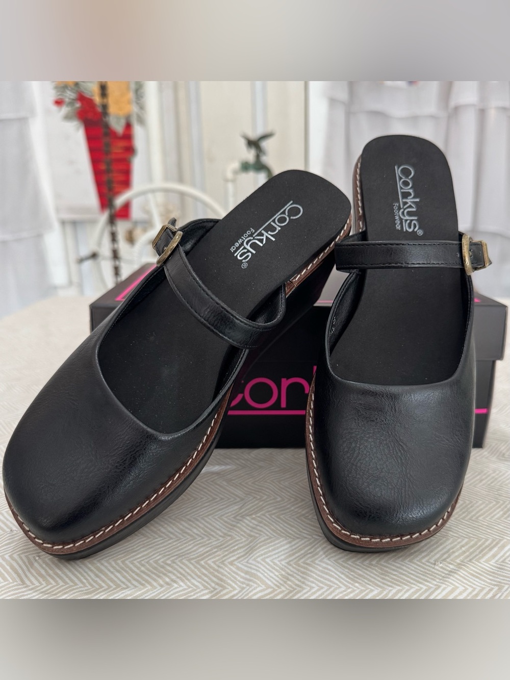 Corkys Black Mary Jane Mule with Buckle Strap - Style; Me Time